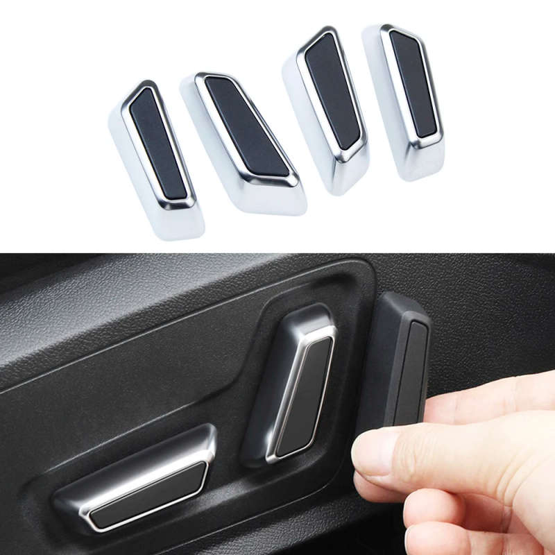 4pcs Seat Adjustable Knob Button Switch Matte Chrom for Audi Q3 2019 A3 2020 A6 C8 2019 A7 2019 Q...
