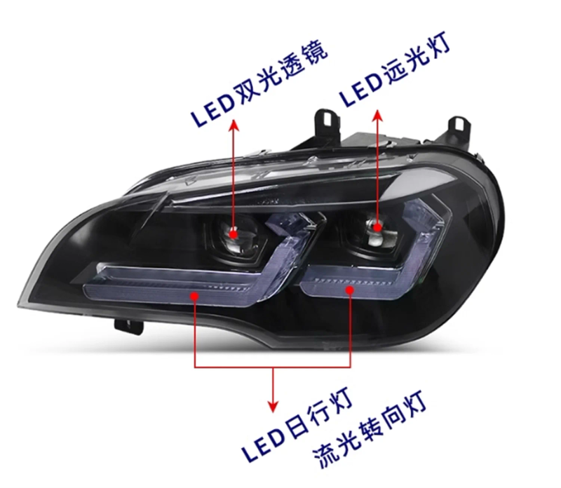 Car LED Headlight headlamp for BMW X5 E70 Daytime Running DRL Turn signal