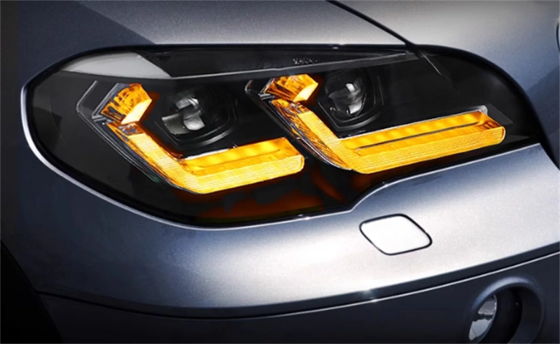 Car LED Headlight headlamp for BMW X5 E70 Daytime Running DRL Turn signal