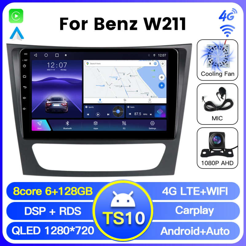 Car Radio For Mercedes Benz E Class S211 W211 CLS Class C219 Android 12 Multimedia Player