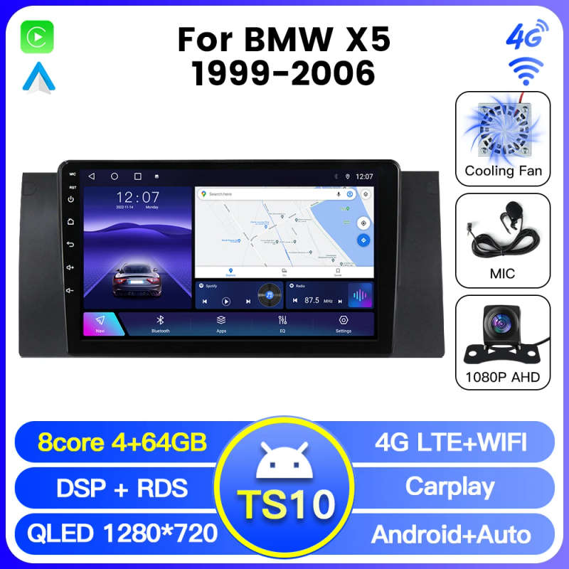 Car Radio Multimedia Video Player GPS Intelligent Navigation System for BMW X5 E53 E39 1999-2006 ...