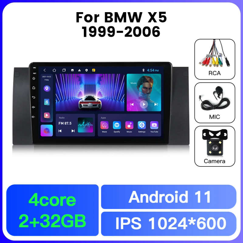 Car Radio Multimedia Video Player GPS Intelligent Navigation System for BMW X5 E53 E39 1999-2006 ...