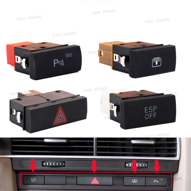 PDC Parking Assistant /ESP Switch/Emergency Hazard Light Lamp Warning Flash /Electric Rear Shade ...