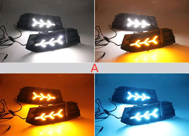 led drl daytime running light for  Audi A3 2017-2019 with Dynamic moving yellow turn signal and b...