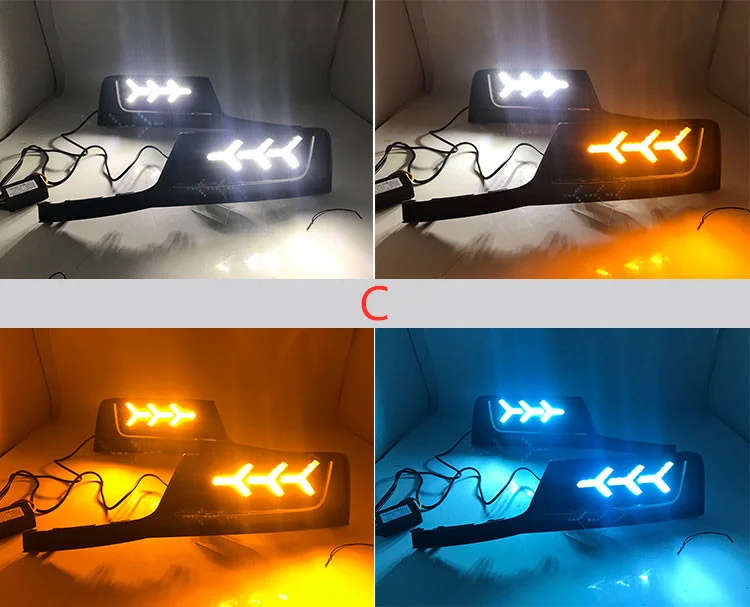 led drl daytime running light for  Audi A3 2017-2019 with Dynamic moving yellow turn signal and b...