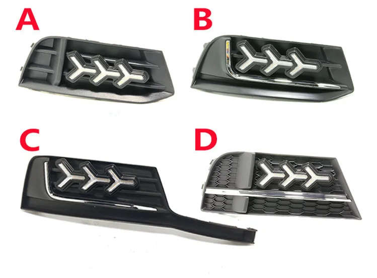 led drl daytime running light for  Audi A3 2017-2019 with Dynamic moving yellow turn signal and b...