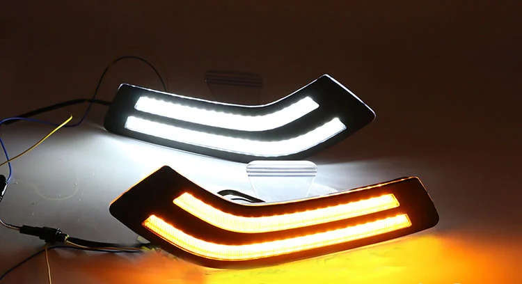 led drl daytime running light for Buick Excelle 2018-2019 with Dynamic moving yellow turn signal ...