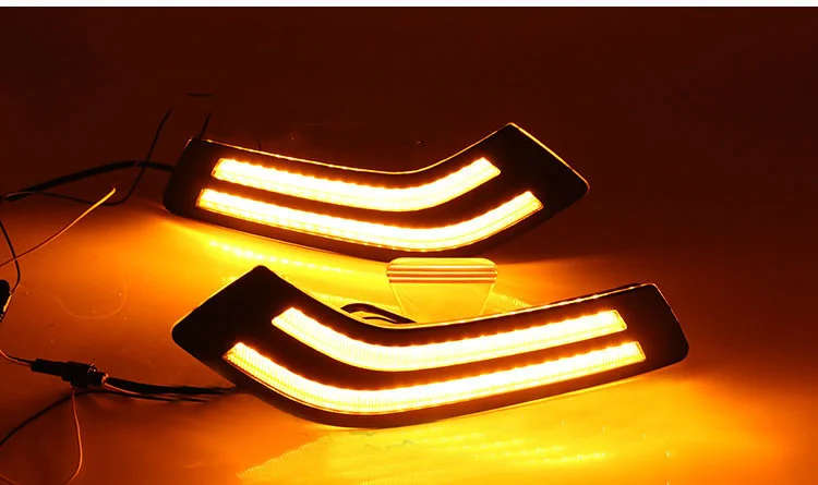 led drl daytime running light for Buick Excelle 2018-2019 with Dynamic moving yellow turn signal ...