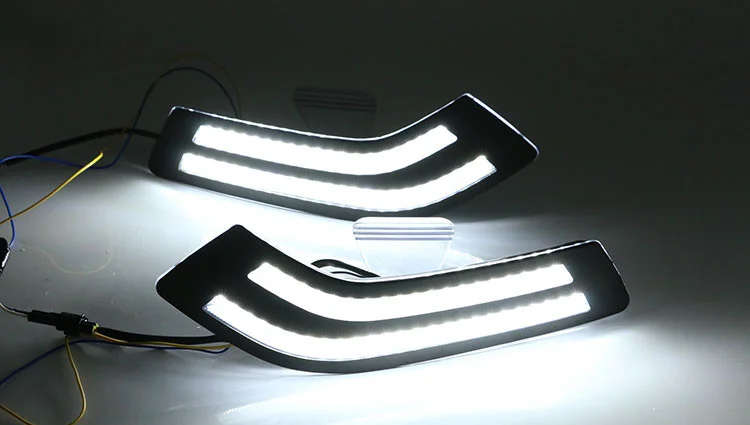 led drl daytime running light for Buick Excelle 2018-2019 with Dynamic moving yellow turn signal ...