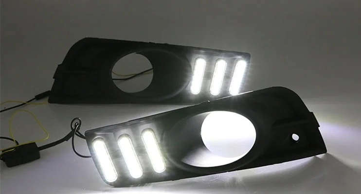 led drl daytime running light for Chevrolet cruze 2009-2014 with Dynamic moving yellow turn signa...