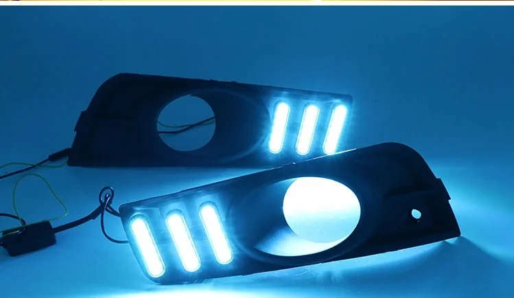 led drl daytime running light for Chevrolet cruze 2009-2014 with Dynamic moving yellow turn signa...
