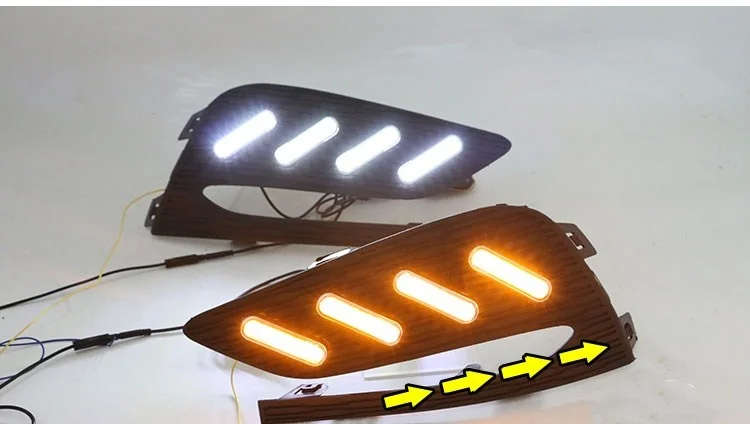led drl daytime running light for Chevrolet cruze 2017-2018 with Dynamic moving yellow turn signa...