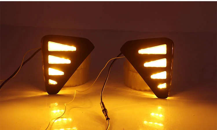 led drl daytime running light for Geely Emgrand GS 2019 with Dynamic moving yellow turn signal an...