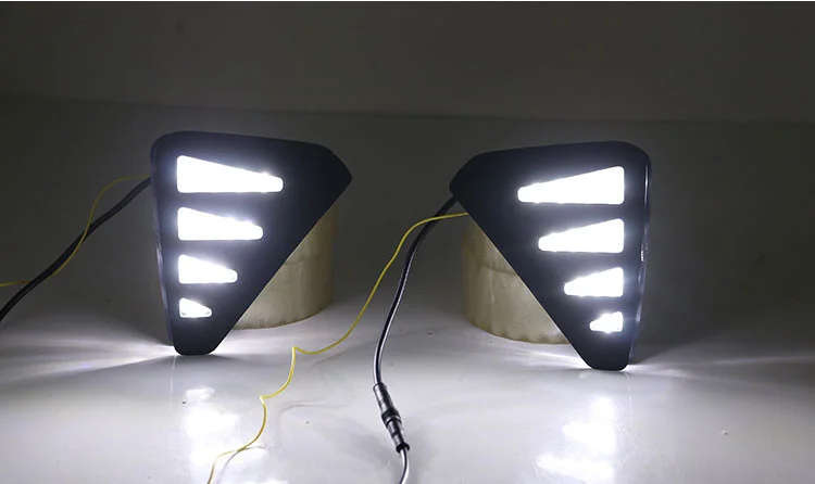 led drl daytime running light for Geely Emgrand GS 2019 with Dynamic moving yellow turn signal an...
