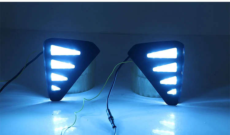 led drl daytime running light for Geely Emgrand GS 2019 with Dynamic moving yellow turn signal an...
