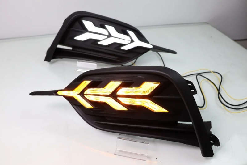 led drl daytime running light for Geery GE 2018 with Dynamic moving yellow turn signal