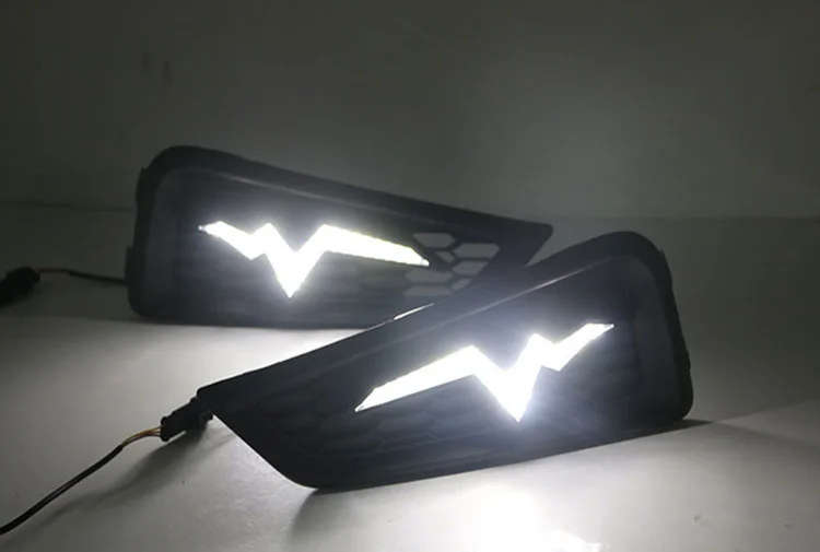led drl daytime running light for Honda city 2015-2019 with Dynamic moving yellow turn signal and...