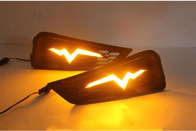 led drl daytime running light for Honda city 2015-2019 with Dynamic moving yellow turn signal and...