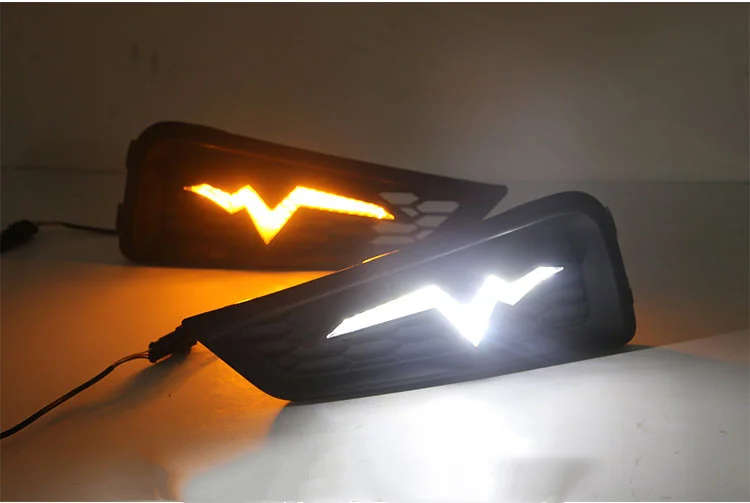 led drl daytime running light for Honda city 2015-2019 with Dynamic moving yellow turn signal and...