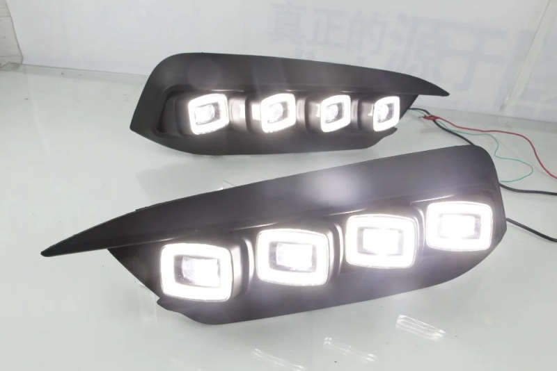 led drl daytime running light for Honda civic 10th 2016-2019 with moving yellow turn signals and ...