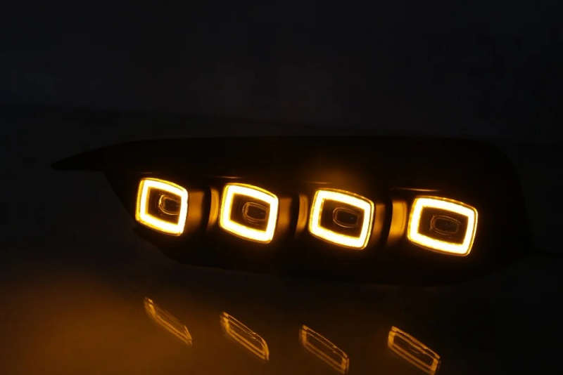 led drl daytime running light for Honda civic 10th 2016-2019 with moving yellow turn signals and ...