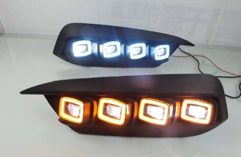 led drl daytime running light for Honda civic 10th 2016-2019 with moving yellow turn signals and ...