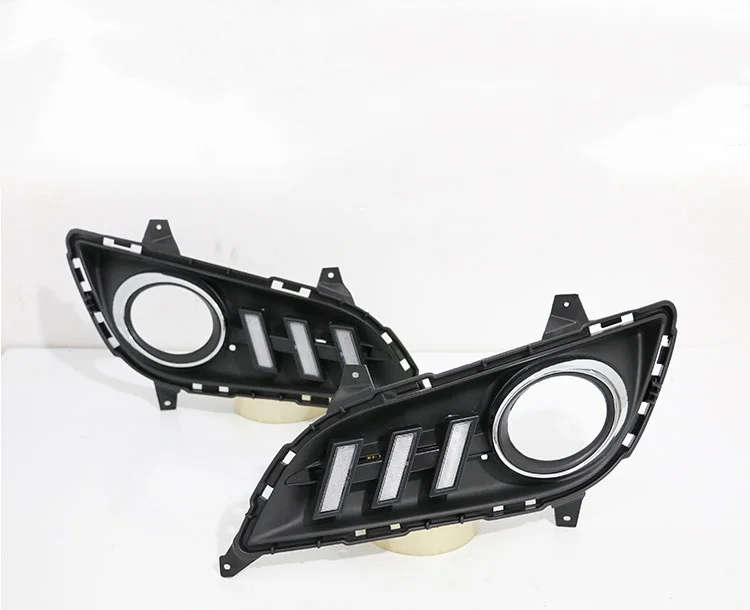 led drl daytime running light for Hyundai Elantra 2012-2016 with Dynamic moving yellow turn signa...