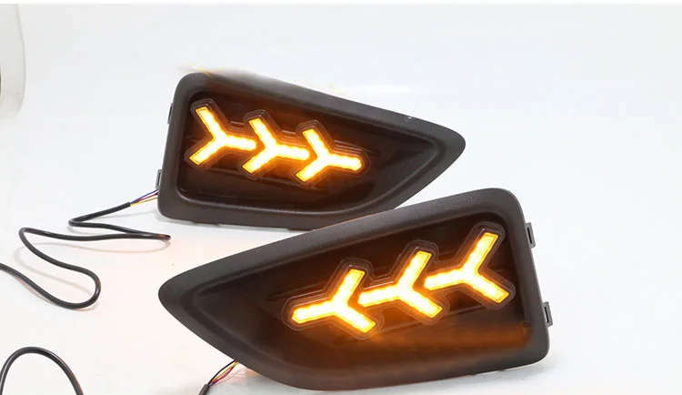led drl daytime running light for Hyundai verna 2017-2018 with Dynamic moving yellow turn signal ...