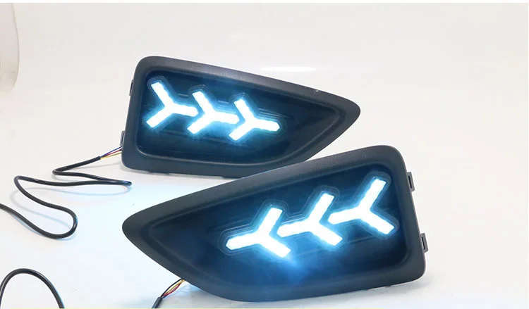 led drl daytime running light for Hyundai verna 2017-2018 with Dynamic moving yellow turn signal ...