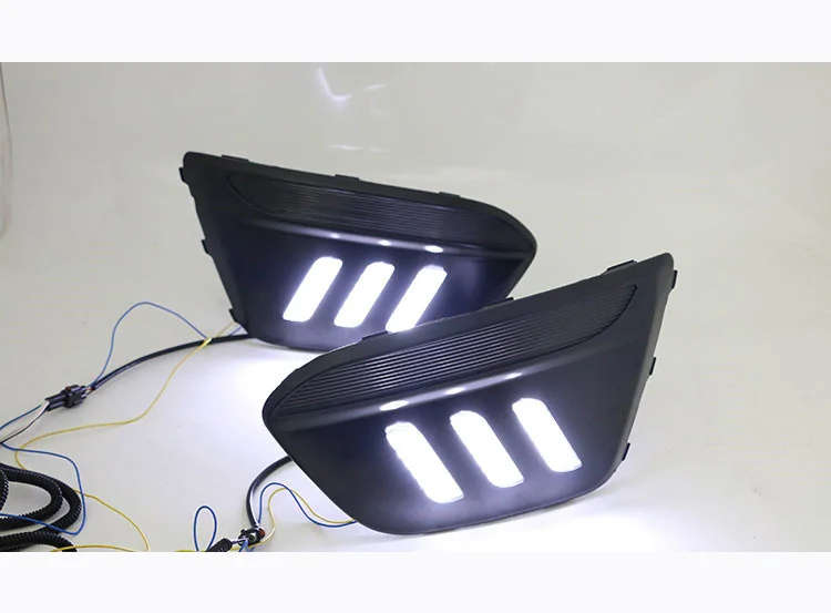 led drl daytime running light for Kia KX CROSS with Dynamic moving yellow turn signal and blue ni...