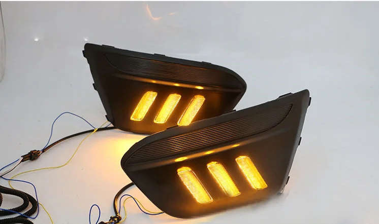 led drl daytime running light for Kia KX CROSS with Dynamic moving yellow turn signal and blue ni...