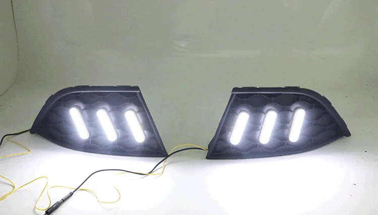 led drl daytime running light for MG GT 2014-2017 with Dynamic moving yellow turn signal and blue...