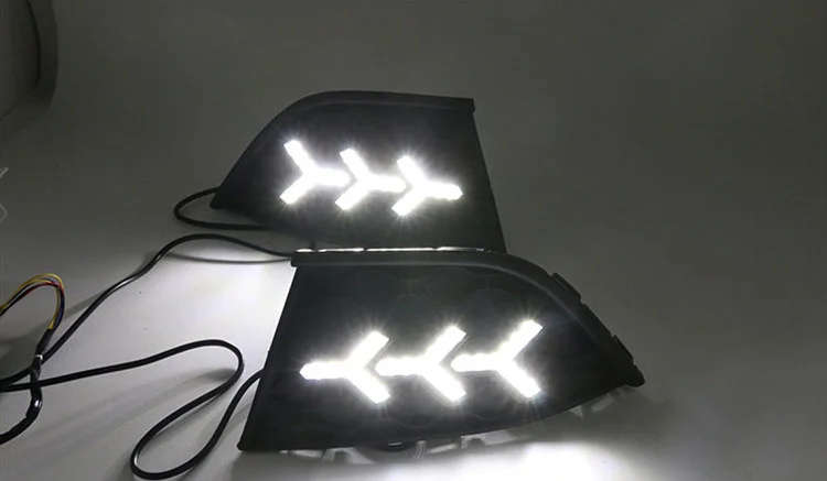 led drl daytime running light for MG GT 2014-2018 with Dynamic moving yellow turn signal and blue...