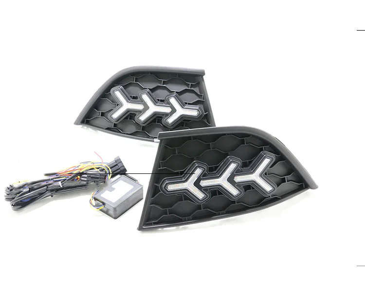 led drl daytime running light for MG GT 2014-2018 with Dynamic moving yellow turn signal and blue...