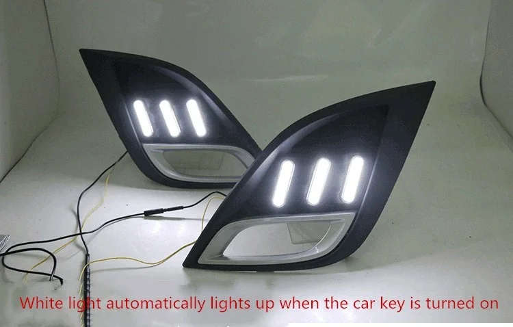 led drl daytime running light for Mazda 3 Axela 2010-2012 with Dynamic moving yellow turn signal ...