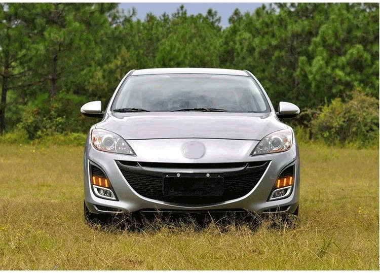 led drl daytime running light for Mazda 3 Axela 2010-2012 with Dynamic moving yellow turn signal ...