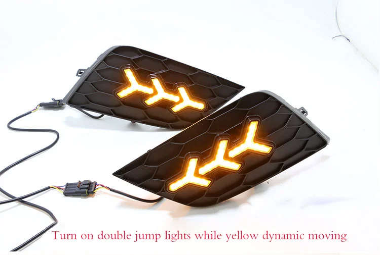 led drl daytime running light for Nissan Sylphy 2016-2018 with moving yellow turn signals and blu...