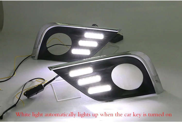 led drl daytime running light for Nissan Teana 2016-2018 with moving yellow turn signals and blue...
