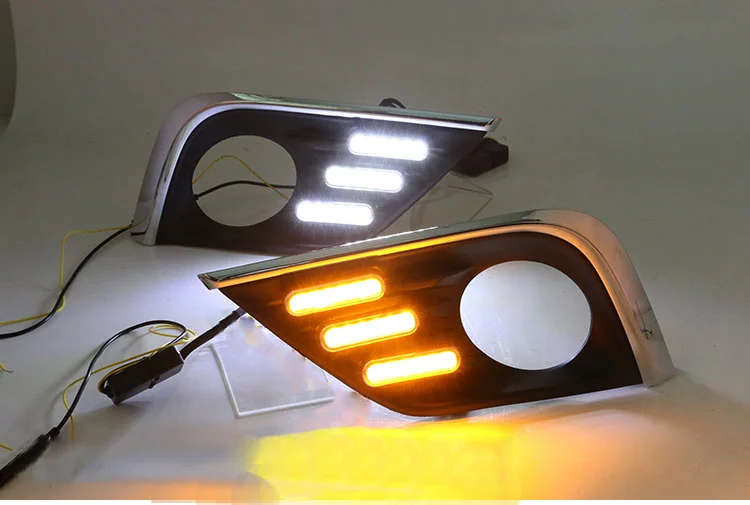 led drl daytime running light for Nissan Teana 2016-2018 with moving yellow turn signals and blue...