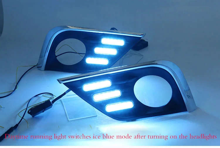 led drl daytime running light for Nissan Teana 2016-2018 with moving yellow turn signals and blue...