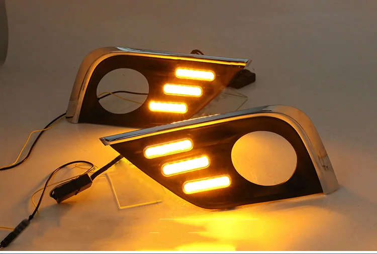 led drl daytime running light for Nissan Teana 2016-2018 with moving yellow turn signals and blue...