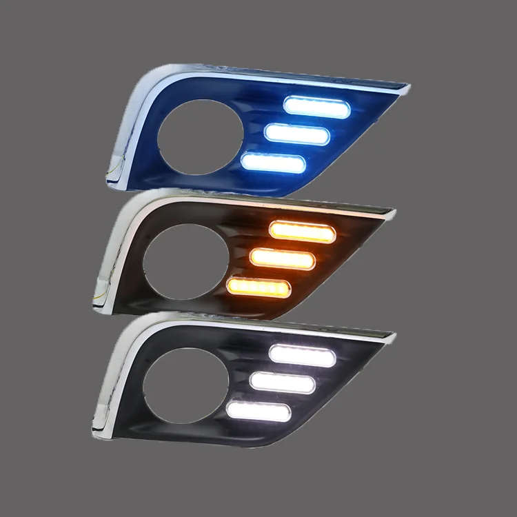 led drl daytime running light for Nissan Teana 2016-2018 with moving yellow turn signals and blue...
