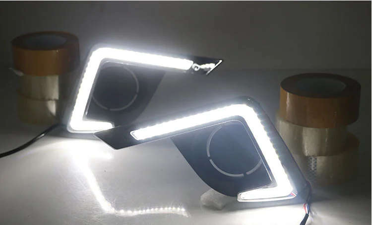 led drl daytime running light for Toyota Levin 2014-2016 with Dynamic moving yellow turn signal a...