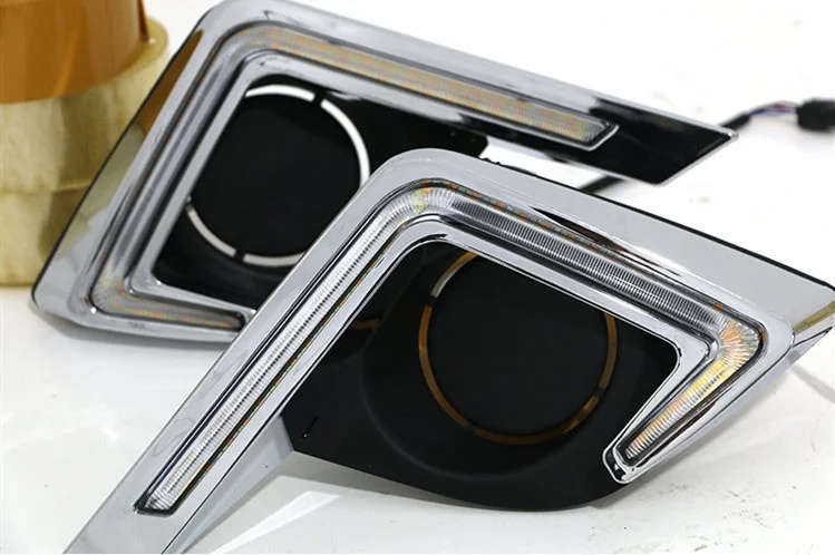 led drl daytime running light for Toyota Levin 2014-2016 with Dynamic moving yellow turn signal a...
