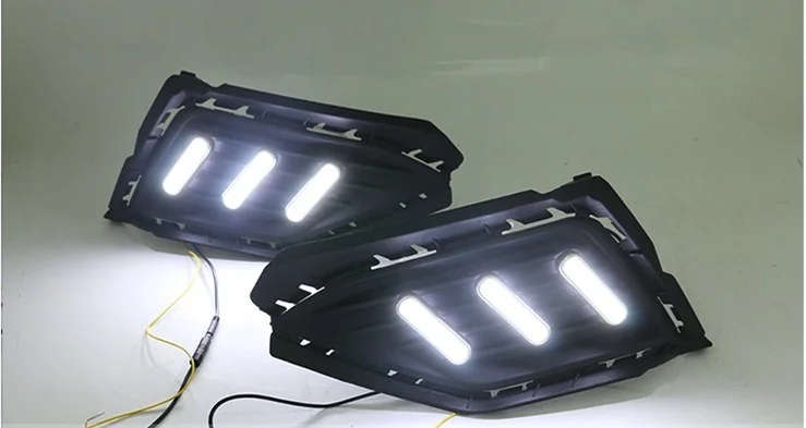 led drl daytime running light for Volkswagen 2017-2018 with Dynamic moving yellow turn signal and...