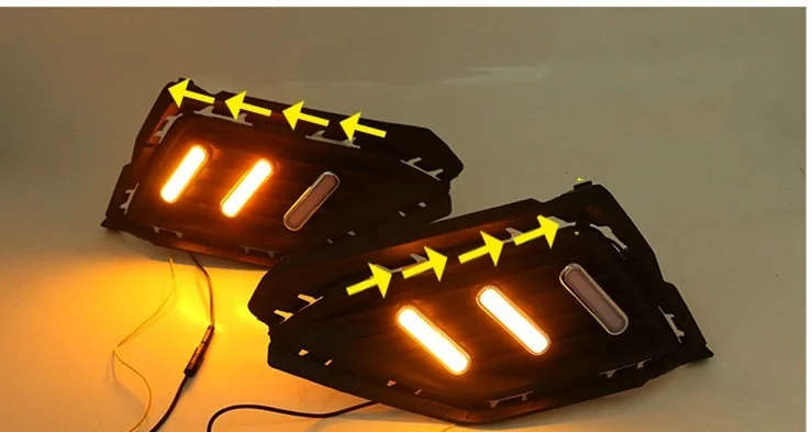 led drl daytime running light for Volkswagen 2017-2018 with Dynamic moving yellow turn signal and...
