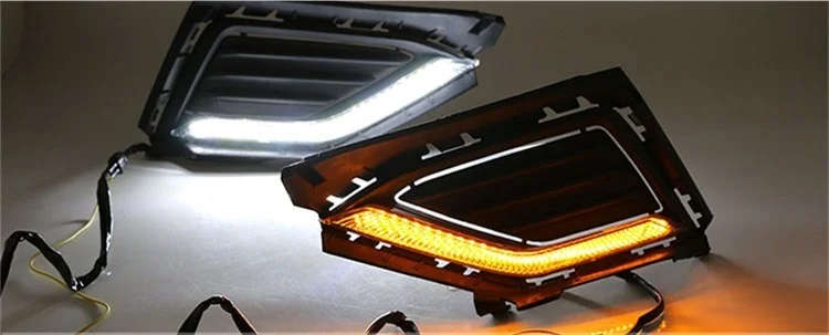 led drl daytime running light for Volkswagen 2017-2018 with Dynamic moving yellow turn signal and...
