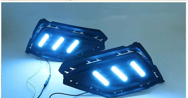 led drl daytime running light for Volkswagen 2017-2018 with Dynamic moving yellow turn signal and...