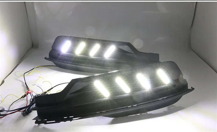 led drl daytime running light for Volkswagen 2019 with Dynamic moving yellow turn signal
