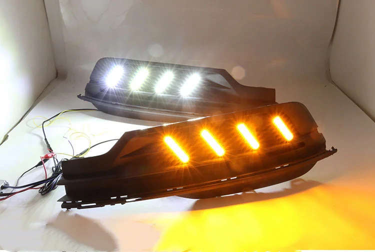 led drl daytime running light for Volkswagen 2019 with Dynamic moving yellow turn signal